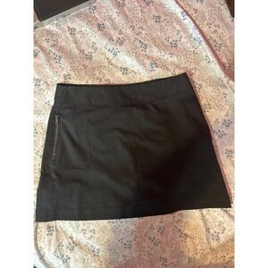 Fila Sport Golf Skort Womens 10 Black Athletic Tennis Skirt Side Zip Pocket